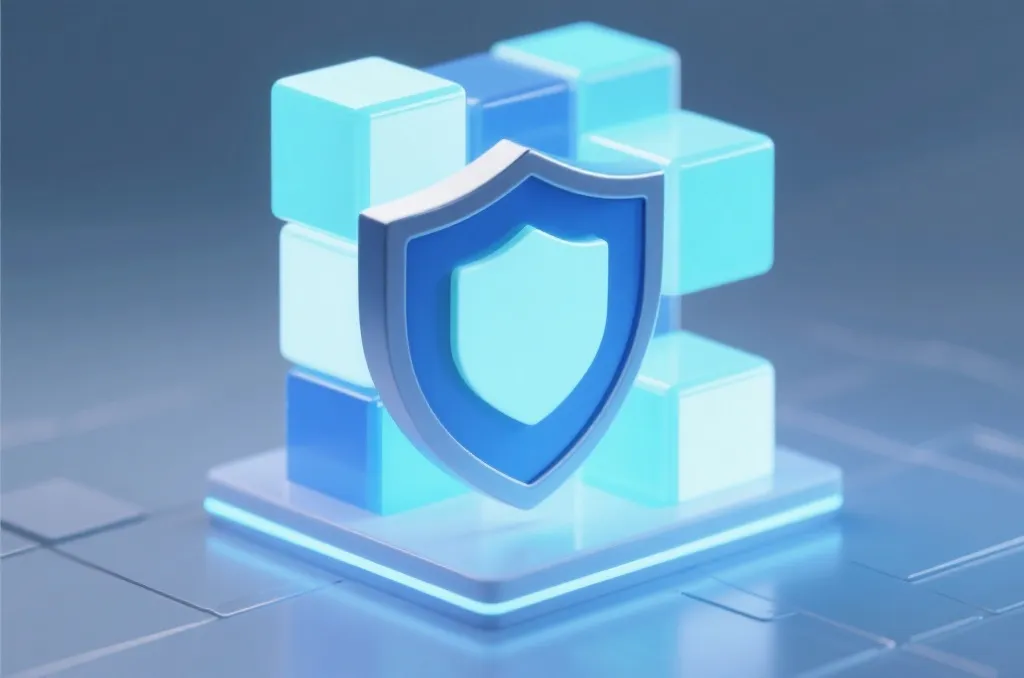 Abstract representation of privacy protection and secure financial shield